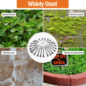 Barafat working in lawn corner areas, showing edge-cleaning performance near bricks.