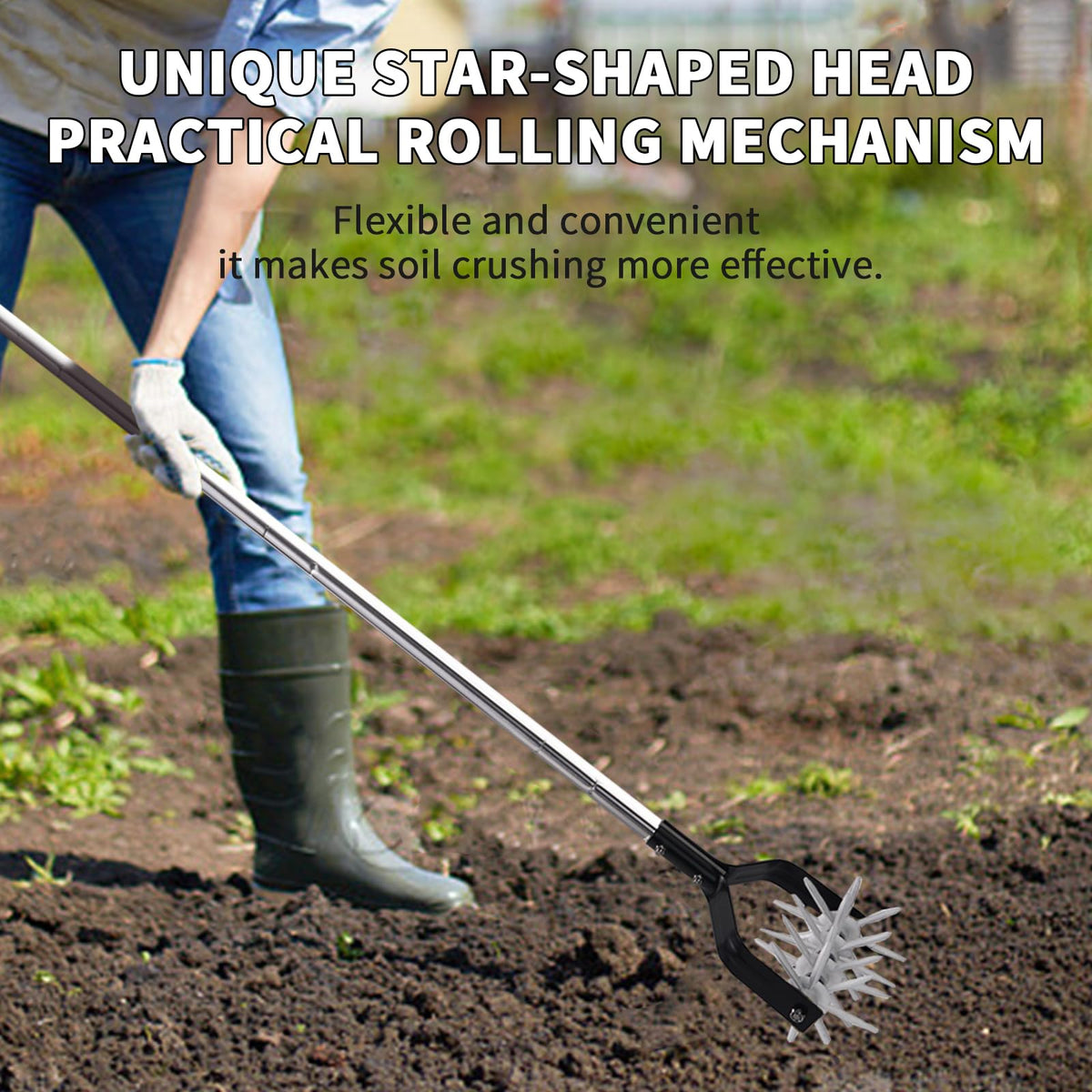 BARAYSTUS adjustable handle offers ergonomic garden height options
