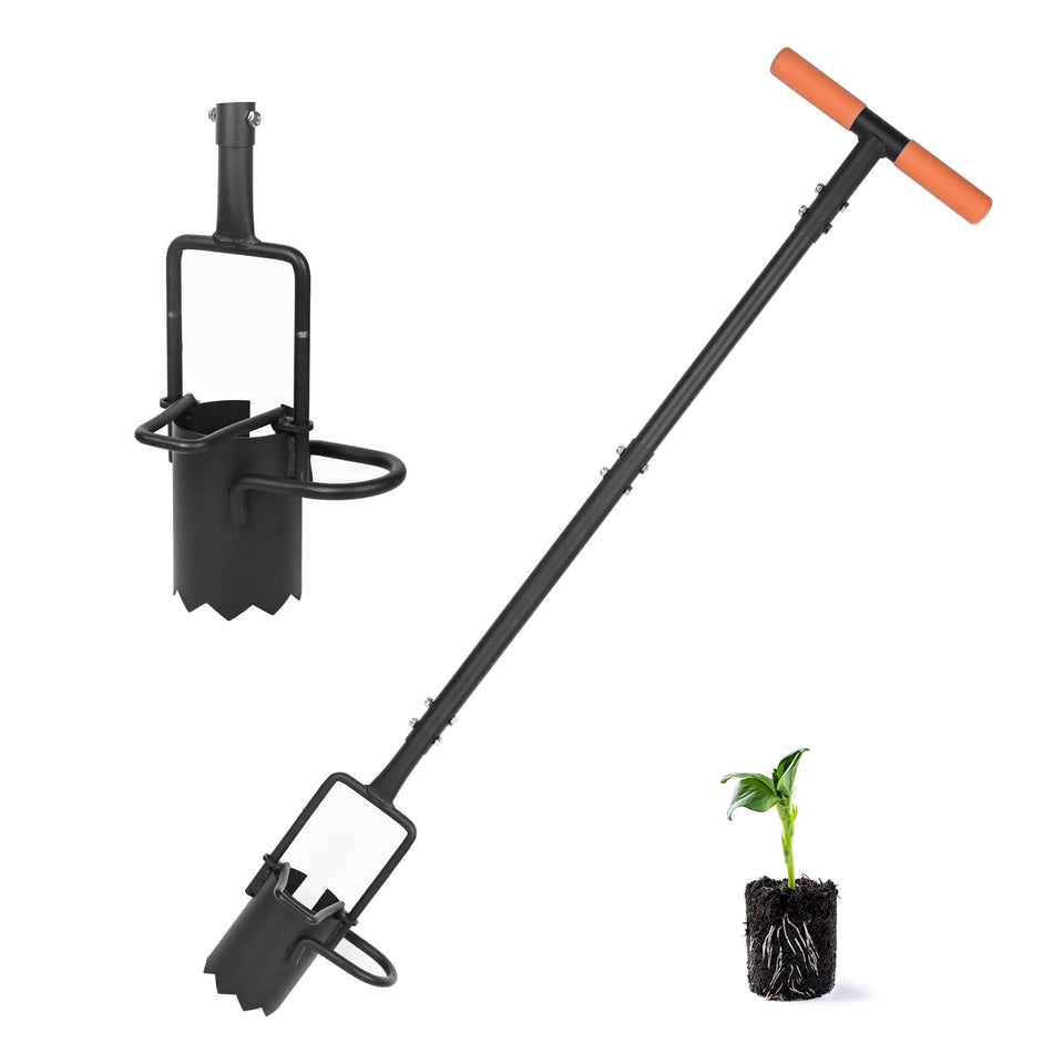 BARAYSTUS bulb planter tool long handle enables comfortable digging in dense soil.