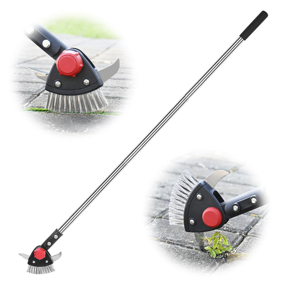 BARAYSTUS Crack Weeder long handle in action cleans narrow crevices efficiently