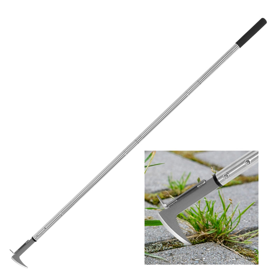 BARAYSTUS Crack Weeder long-handle in use for crack weed removal.