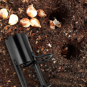 BARAYSTUS easy-install tulip planter quickly creates holes for bulbs.