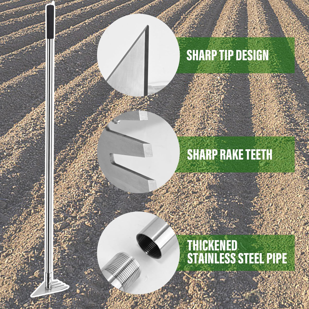 BARAYSTUS garden hoe enables digging and transplanting with ease