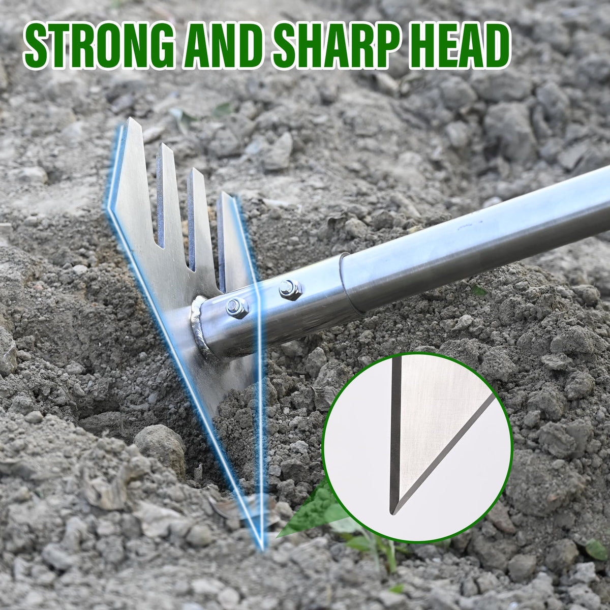 BARAYSTUS garden hoe long handle ergonomic grip for comfortable extended use
