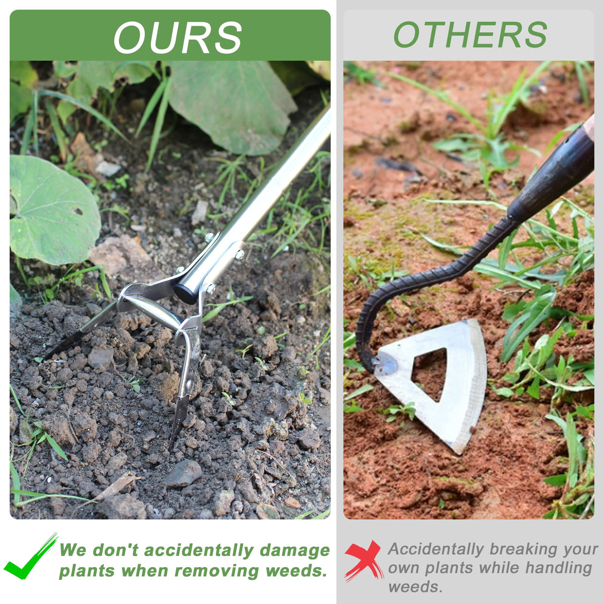 BARAYSTUS garden hoe triangular shape helps weed and loosen soil