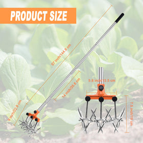 BARAYSTUS garden tiller aluminum tines deliver durable soil aeration and mixing.