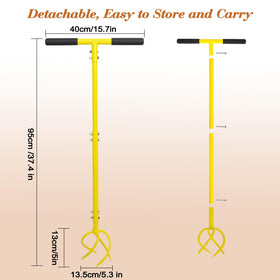 BARAYSTUS Garden Tiller with long 16in handle reduces digging effort