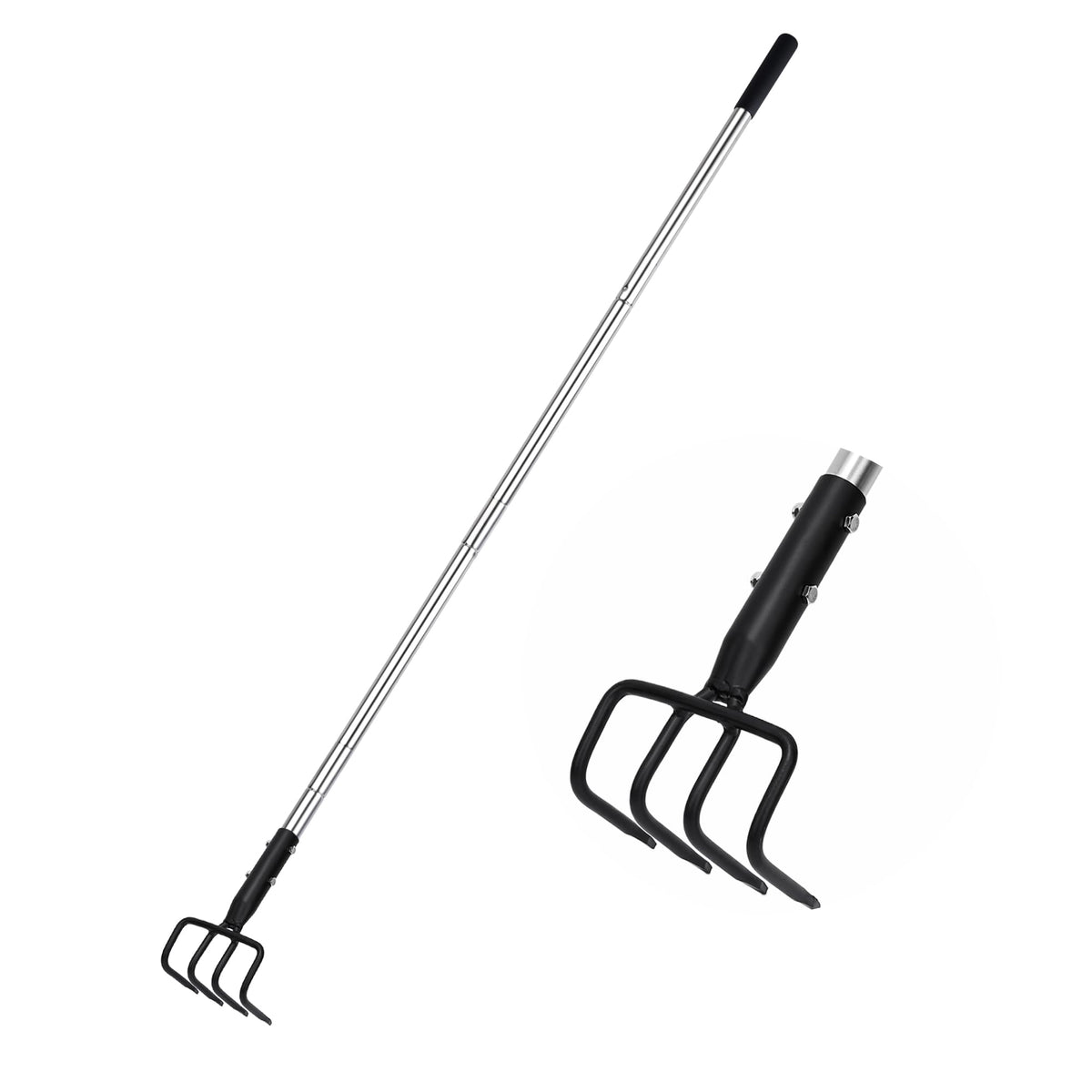 BARAYSTUS long-hand cultivator with 4 teeth for easy soil loosening and weeding