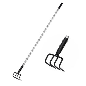 BARAYSTUS long-hand cultivator with 4 teeth for easy soil loosening and weeding