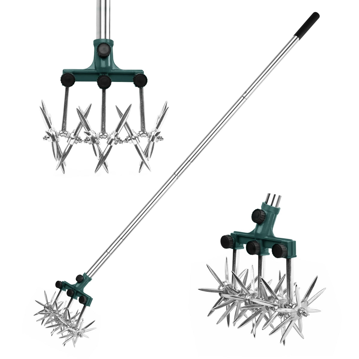 BARAYSTUS Rotary Cultivator with adjustable handle for easier soil aeration
