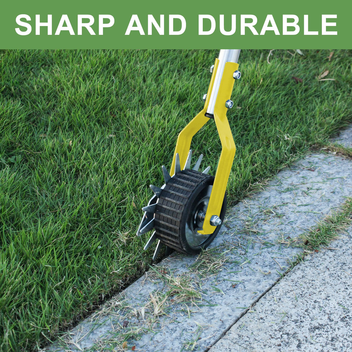 BARAYSTUS stainless steel handle with cushion grip provides comfortable control during edging