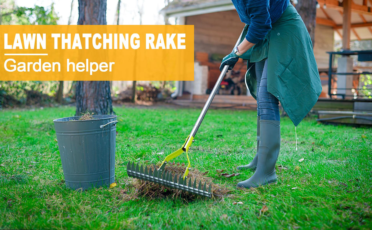 BARAYSTUS Thatch Rake stainless steel pole ensures durable use