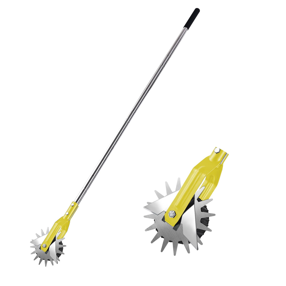 BARAYSTUS Wheel Rotary Edger in action trims lawn edges along sidewalks for tidy curb appeal