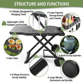 Barbqtime gas cylinder rack stores a 20 lb tank securely