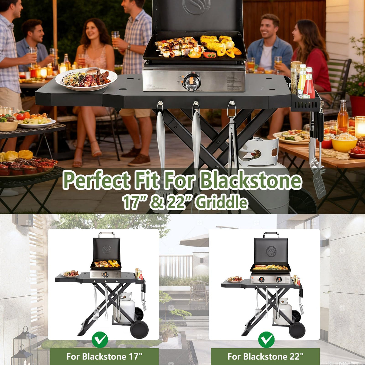 Barbqtime grill cart foldable design for easy transport to patio and campsite