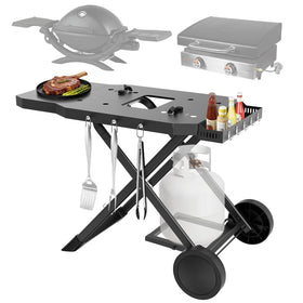 Barbqtime portable grill cart compatibility with Blackstone griddles for backyard grilling