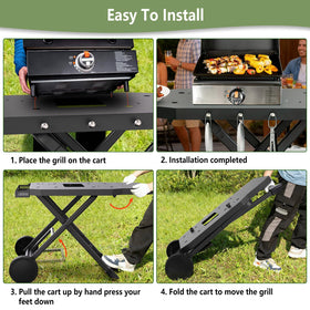 Barbqtime side table spice basket and hooks for organized grilling