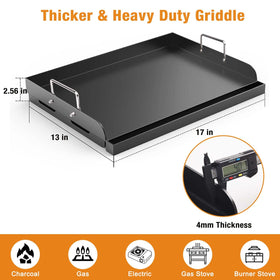 Barbqtime universal-fit griddle fits many grills for versatile outdoor cooking.
