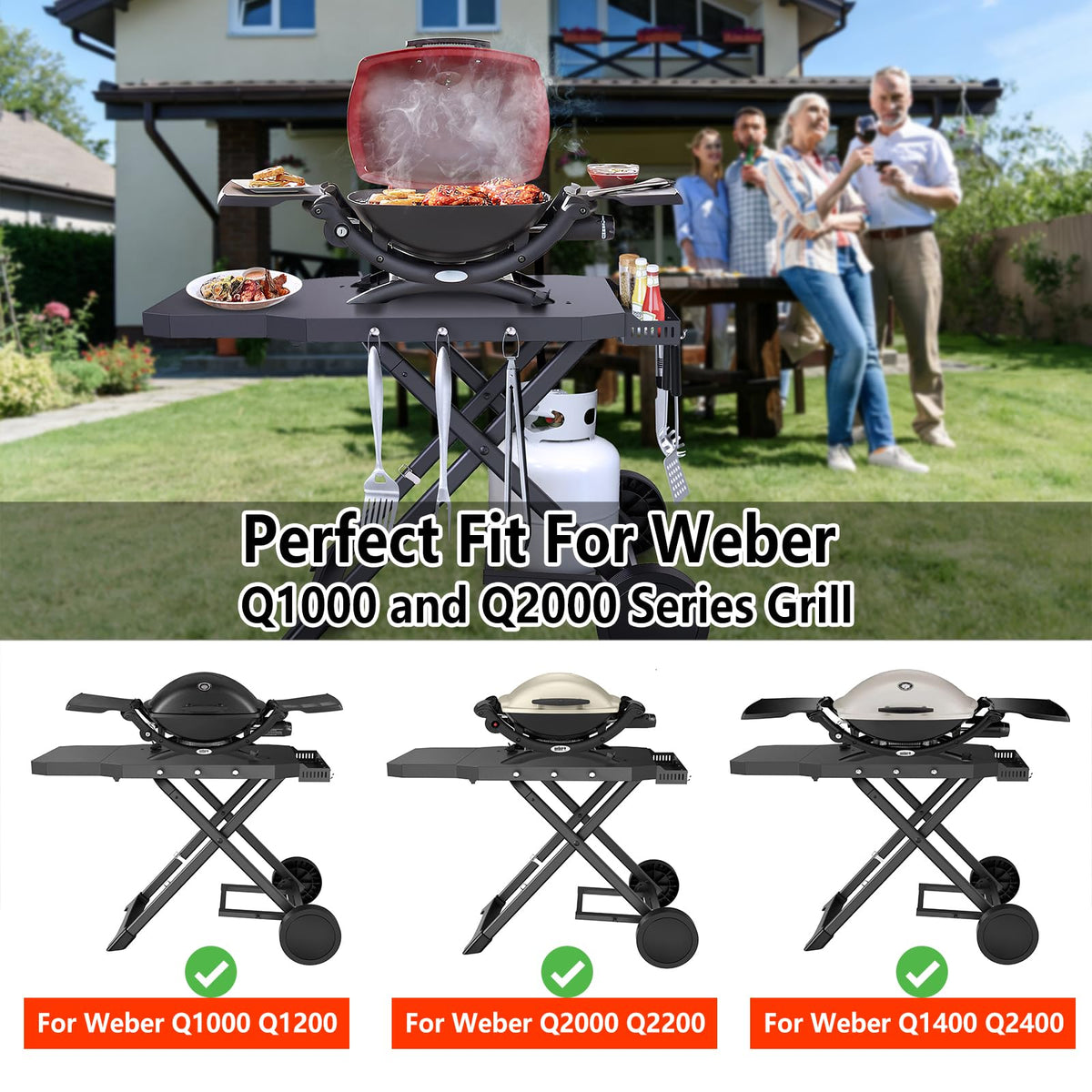Barbqtime cart folded compact for easy car trunk storage