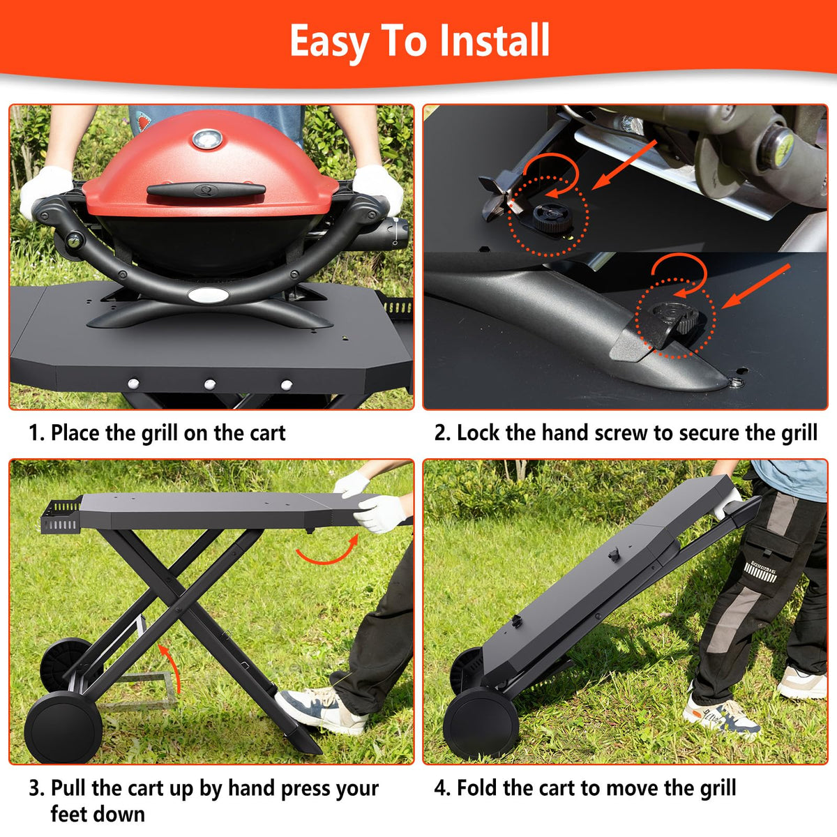 Barbqtime cart with spice basket and hooks for organized seasoning and tools
