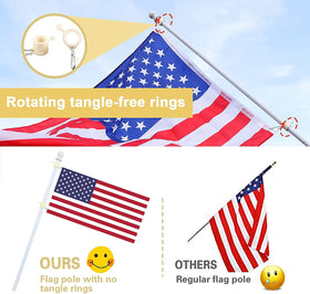 Barcetine 360-degree anti-wrap ring prevents tangles in windy conditions.