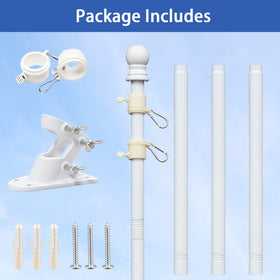 Barcetine complete flag pole kit with mounting bracket for versatile installation.