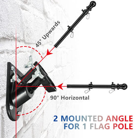 Barcetine flag pole with adjustable grommets fits multiple flag sizes.