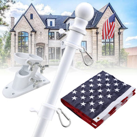 Barcetine flag-pole-outdoor-5ft: sturdy stainless steel for porch displays in windy conditions.