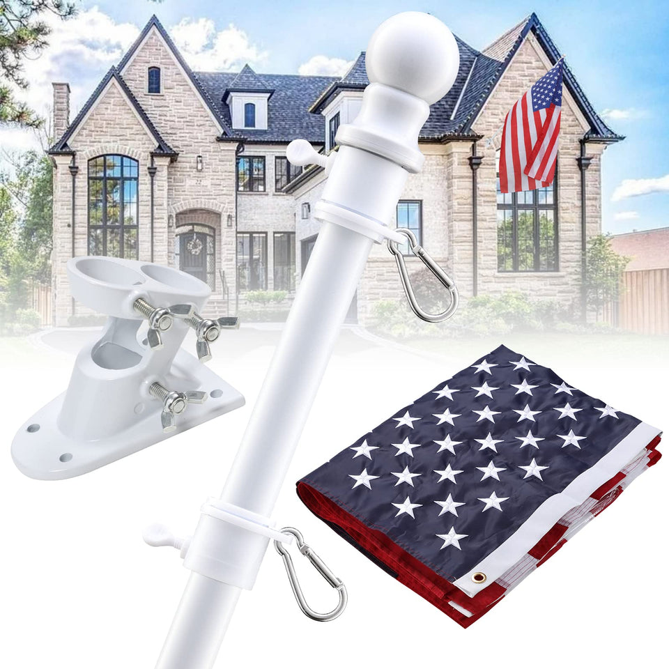 Barcetine flag-pole-outdoor-5ft: sturdy stainless steel for porch displays in windy conditions.