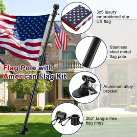 Barcetine aluminum holder bracket secures the flagpole on exterior walls