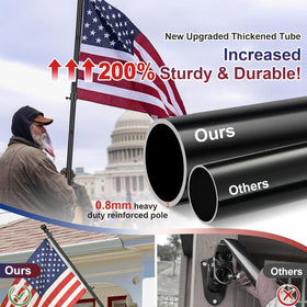 Barcetine rustproof metal flag pole built for harsh outdoor conditions