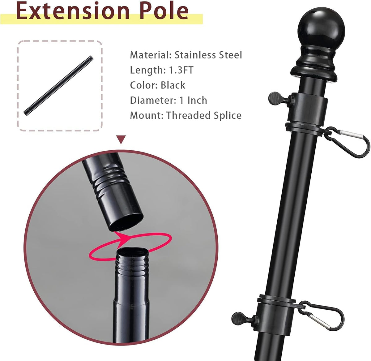 Barcetine stainless steel rod showcases durable construction for long-lasting flagpole upgrades