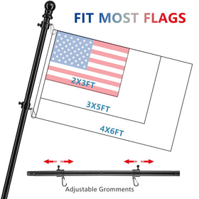 Barcetine sturdy 1-inch flag pole withstands all weather.