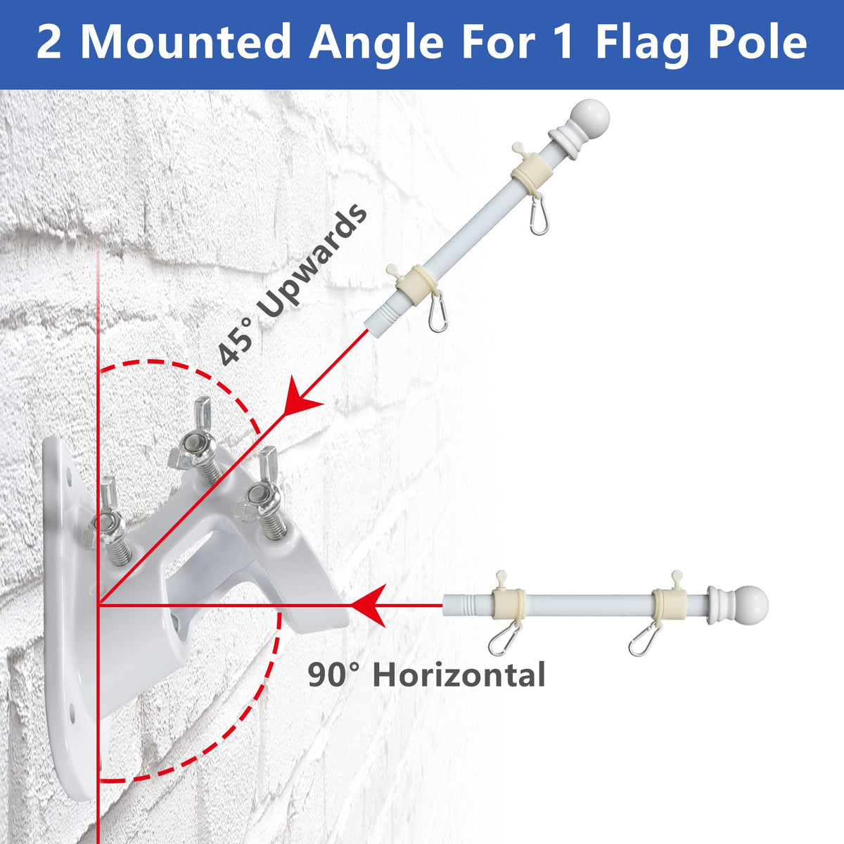 Barcetine tangle-free ring clips keep flags unfurled smoothly.