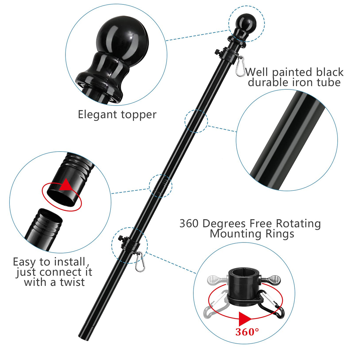 Barcetine two-position bracket offers horizontal or 45 degree display.
