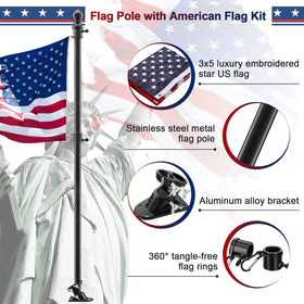 Barcetine 3x5 embroidered US flag adds vivid, durable outdoor color.