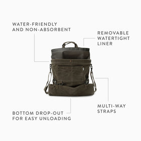 Barebones harvesting bag multi-use design works for gardening, hiking, and beach trips.