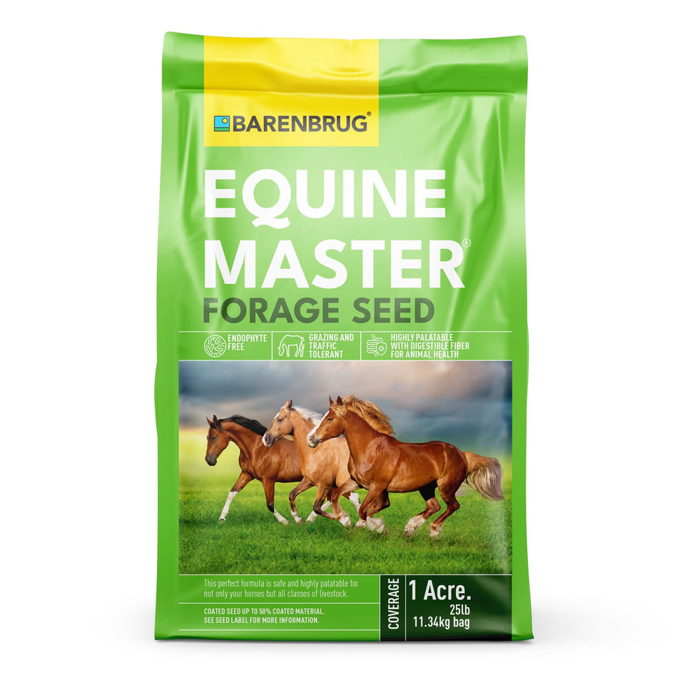Barenbrug Pasture Seed bag closeup shows premium blend and high palatability for livestock.