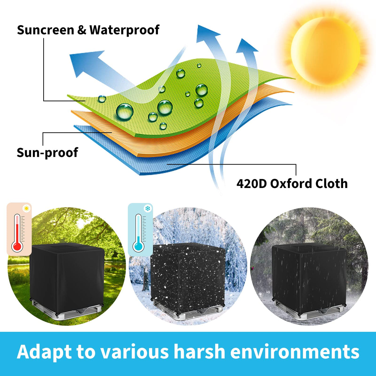 Barlic IBC tote cover UV protection helps slow algae formation.