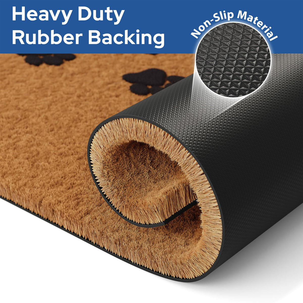 Barnyard Designs 30x17 inch mat fits most entryways without crowding.