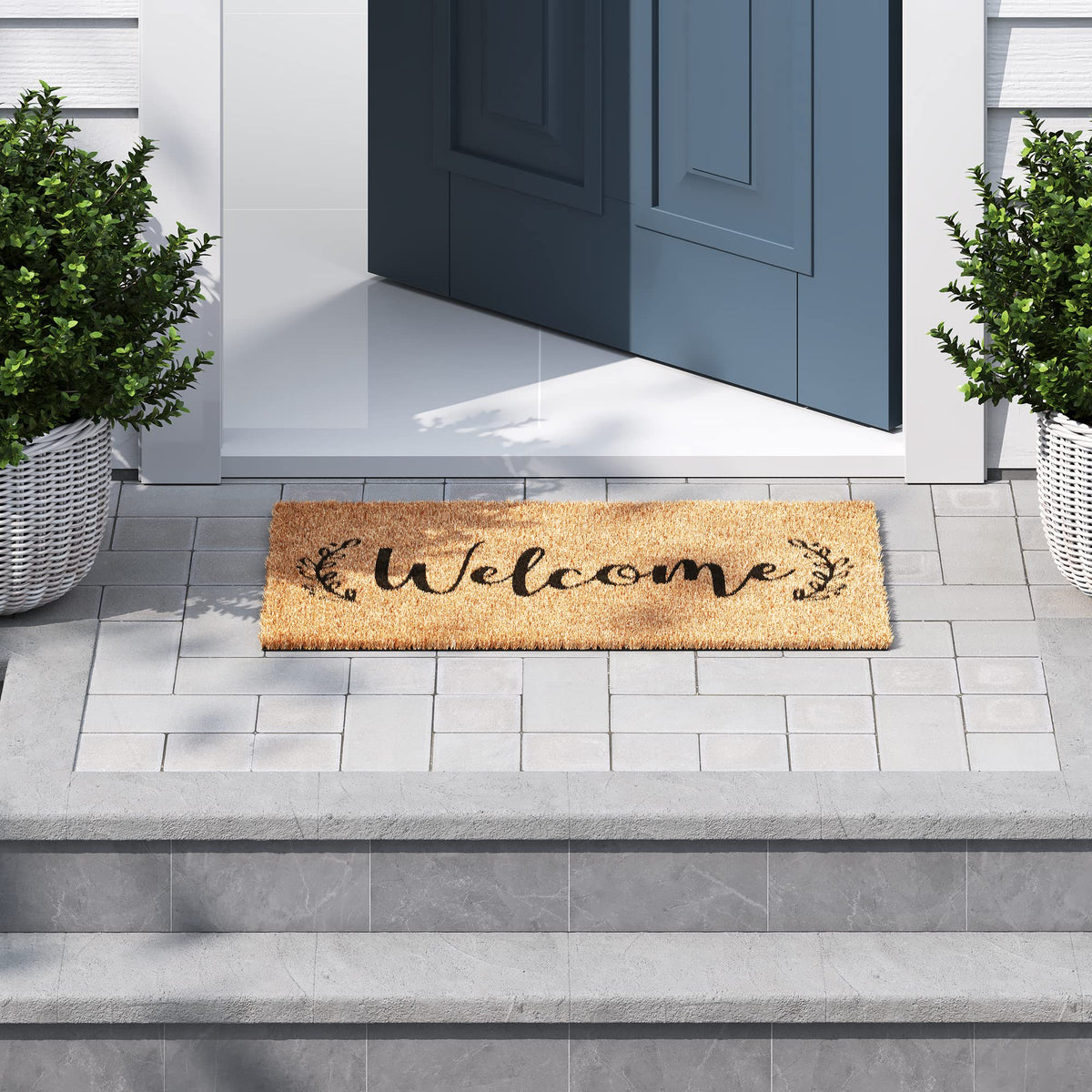 Close-up of the brown Barnyard Designs mat showing durable fibers