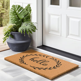 Barnyard Designs coco doormat with non slip backing for secure placement