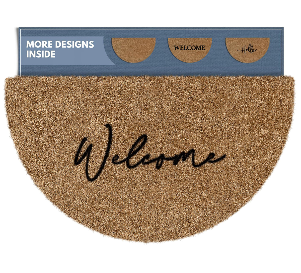 Barnyard Designs half moon welcome mat front door greets guests with bold style