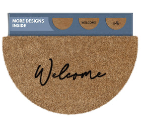 Barnyard Designs half moon welcome mat front door greets guests with bold style