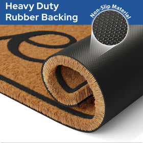 Heavy-duty Barnyard Designs doormat standing up to foot traffic.