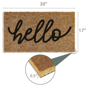 Barnyard Designs Hello Doormat all-weather design handles heavy foot traffic