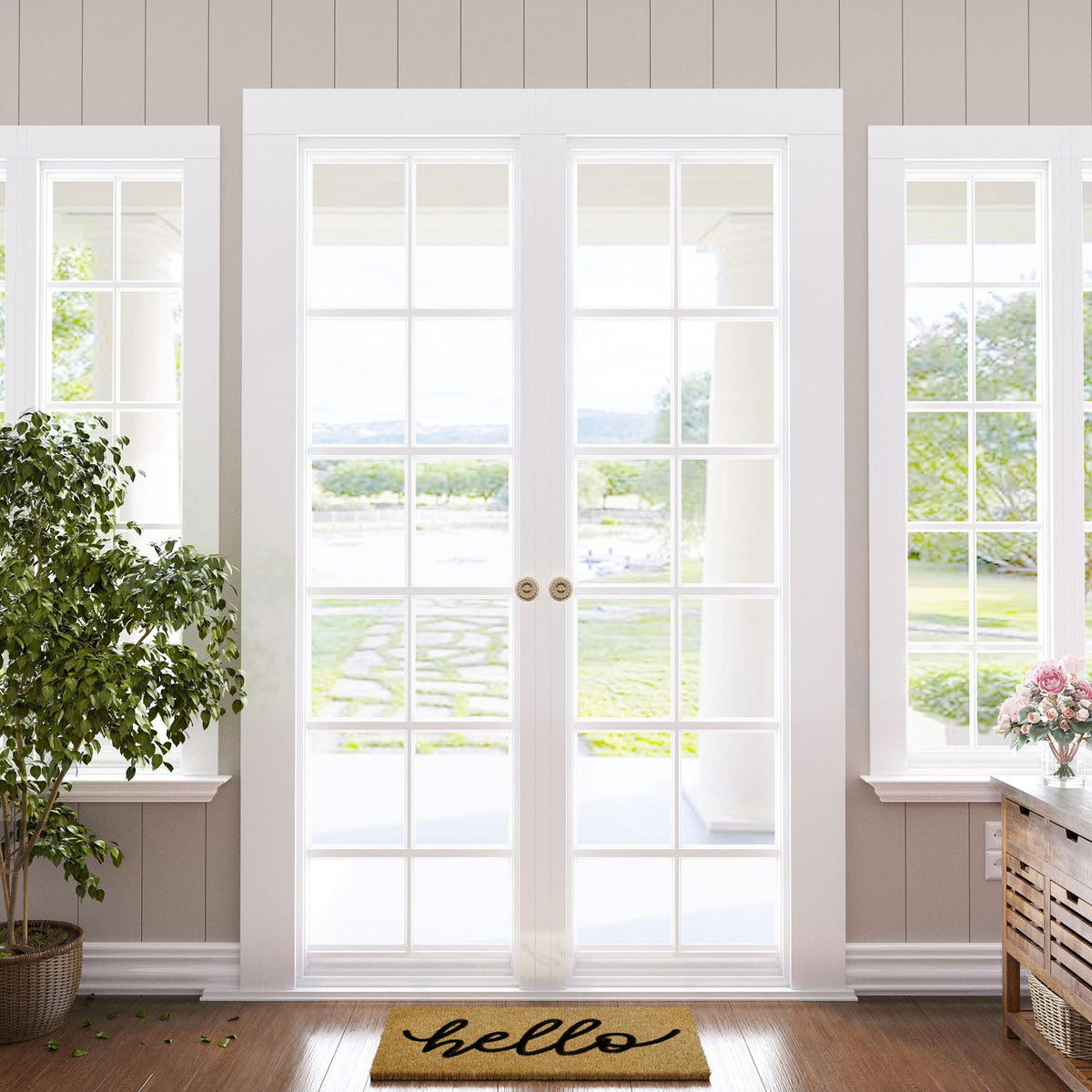 Barnyard Designs Hello Doormat ideal for doors, porches, cabins, or RVs