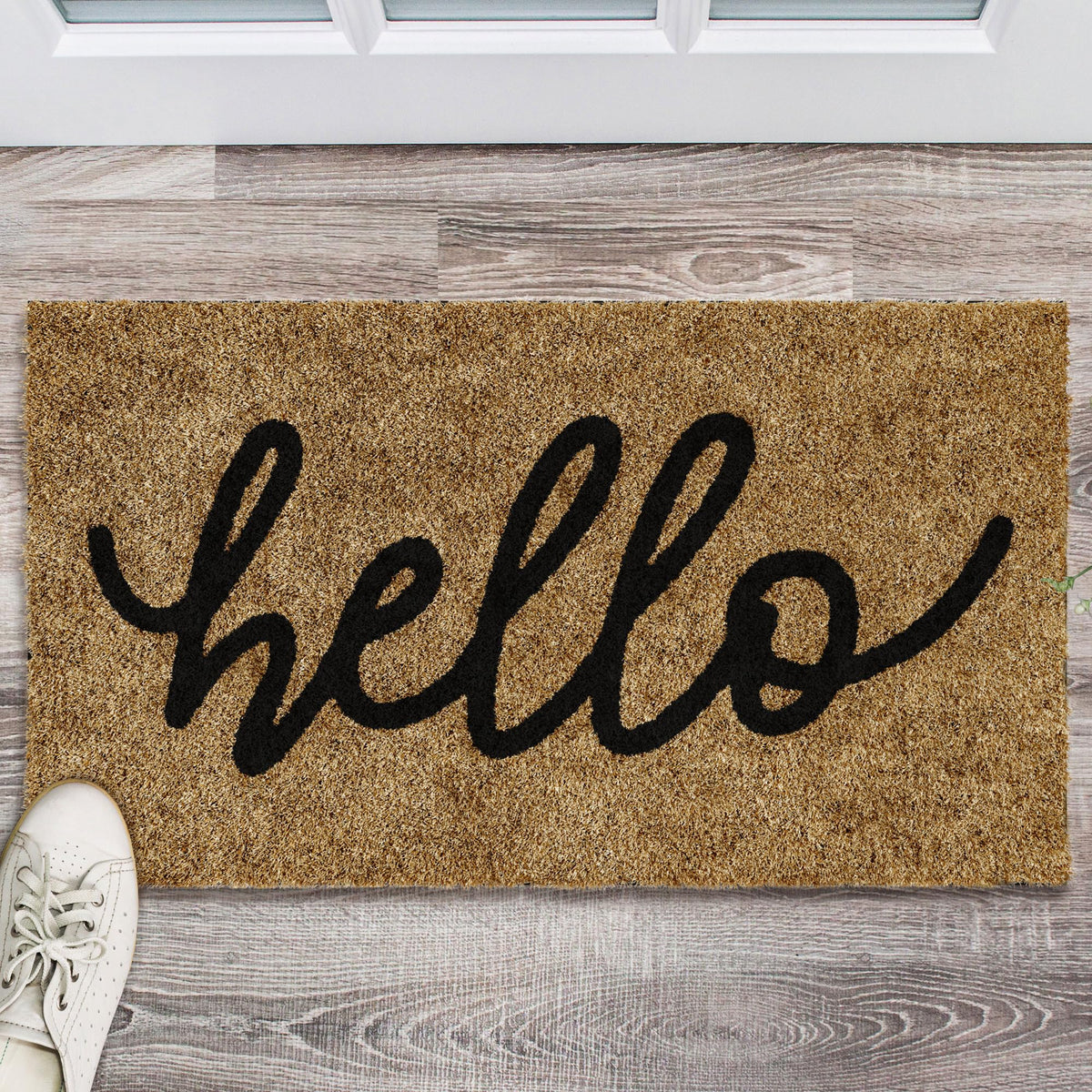 Barnyard Designs Hello Doormat large 30x17 fits wide entryways nicely