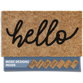 Barnyard Designs Hello Doormat outdoors at the front door enhances curb appeal