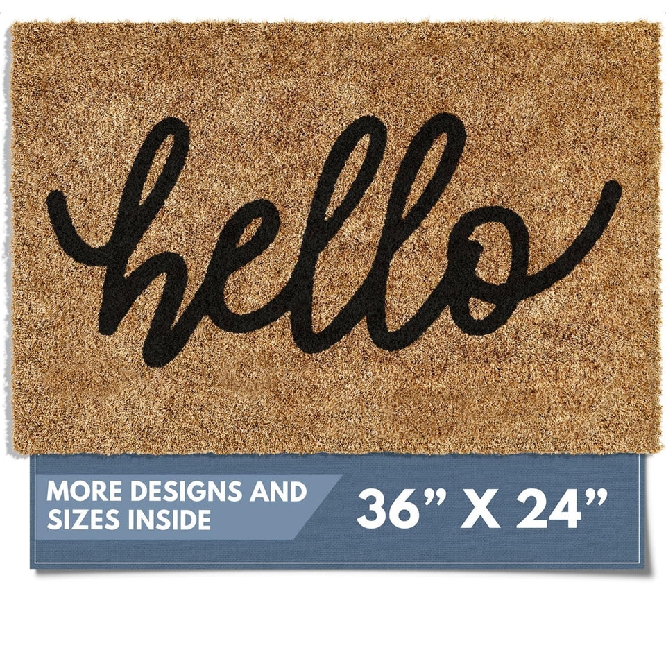 Barnyard Designs Hello doormat outdoor, bold visibility for entryways